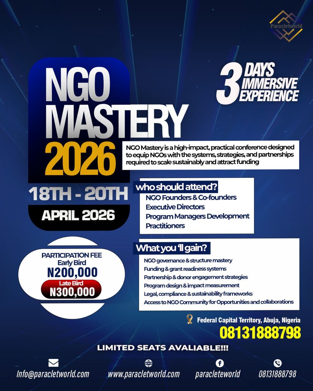 poster of the ngo mastery training